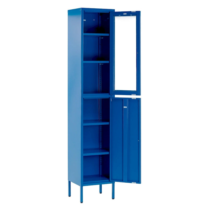 71-inch Blue Two Door Metal Cabinet