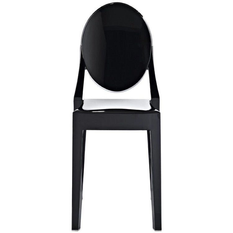 Stackable Mid-Century Modern Clear Armless Dining Chairs