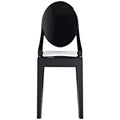 Stackable Mid-Century Modern Clear Armless Dining Chairs