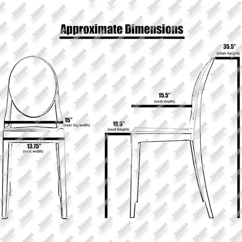 Stackable Mid-Century Modern Clear Armless Dining Chairs