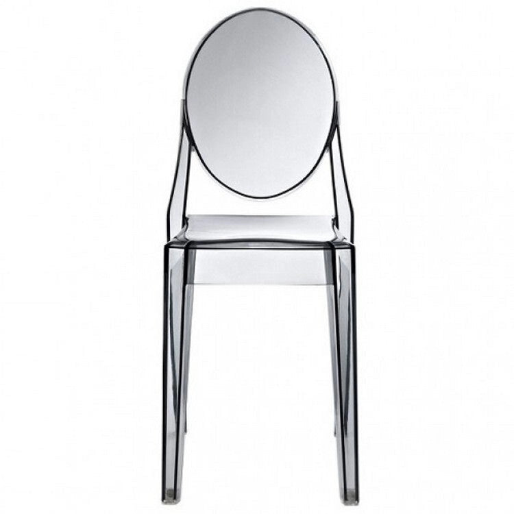 Stackable Mid-Century Modern Clear Armless Dining Chairs