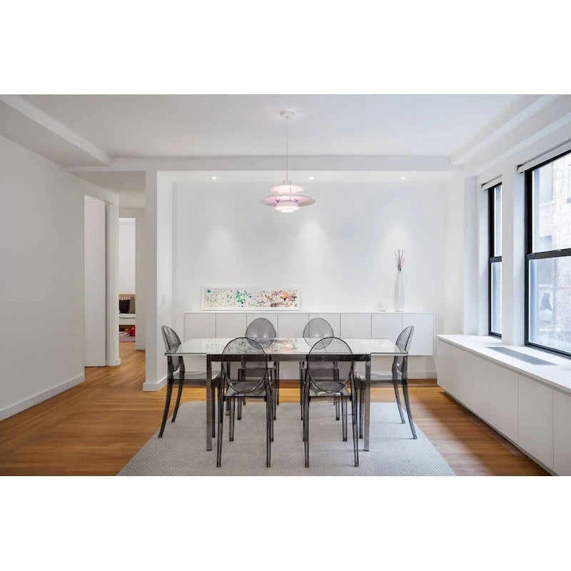Stackable Mid-Century Modern Clear Armless Dining Chairs
