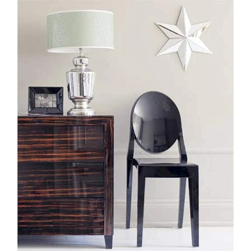 Stackable Mid-Century Modern Clear Armless Dining Chairs