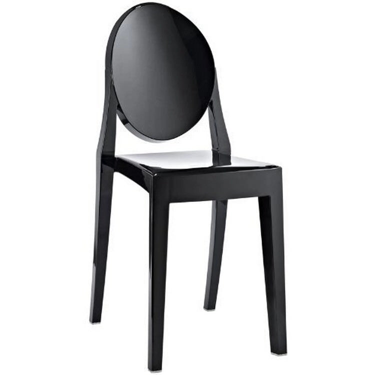 Stackable Mid-Century Modern Clear Armless Dining Chairs