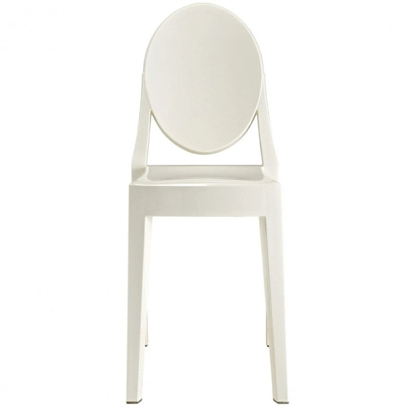 Stackable Mid-Century Modern Clear Armless Dining Chairs