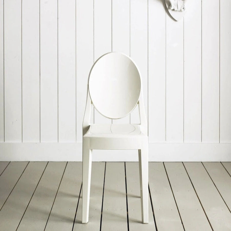 Stackable Mid-Century Modern Clear Armless Dining Chairs