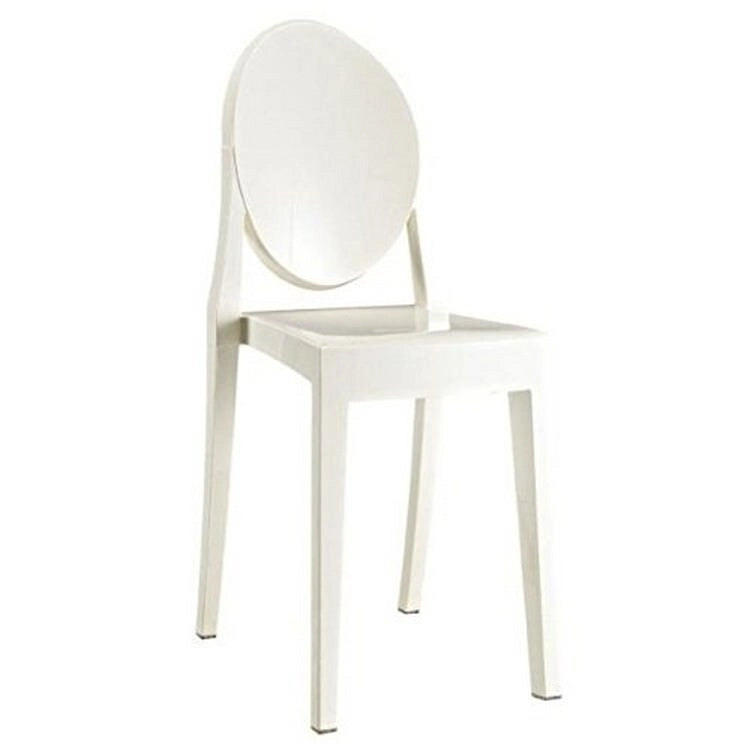 Stackable Mid-Century Modern Clear Armless Dining Chairs