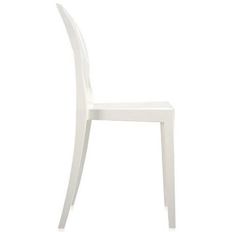 Stackable Mid-Century Modern Clear Armless Dining Chairs