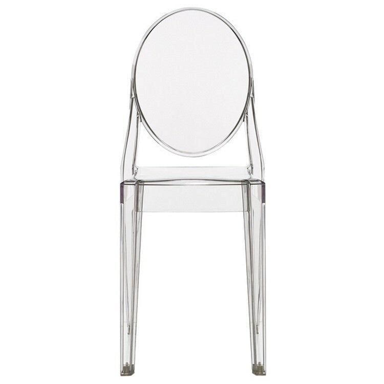 Stackable Mid-Century Modern Clear Armless Dining Chairs