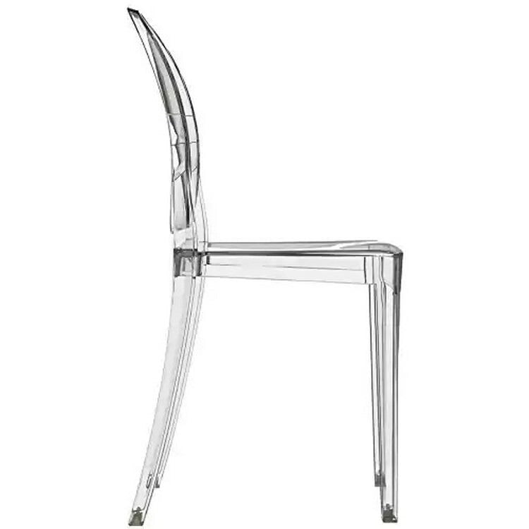 Stackable Mid-Century Modern Clear Armless Dining Chairs