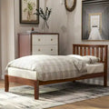 Wood Platform Bed with Headboard and Slat Support