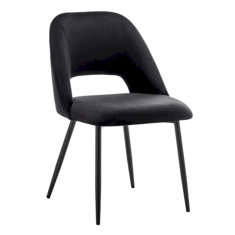 Velvet Dining Chairs with Steel Legs, Set of 2