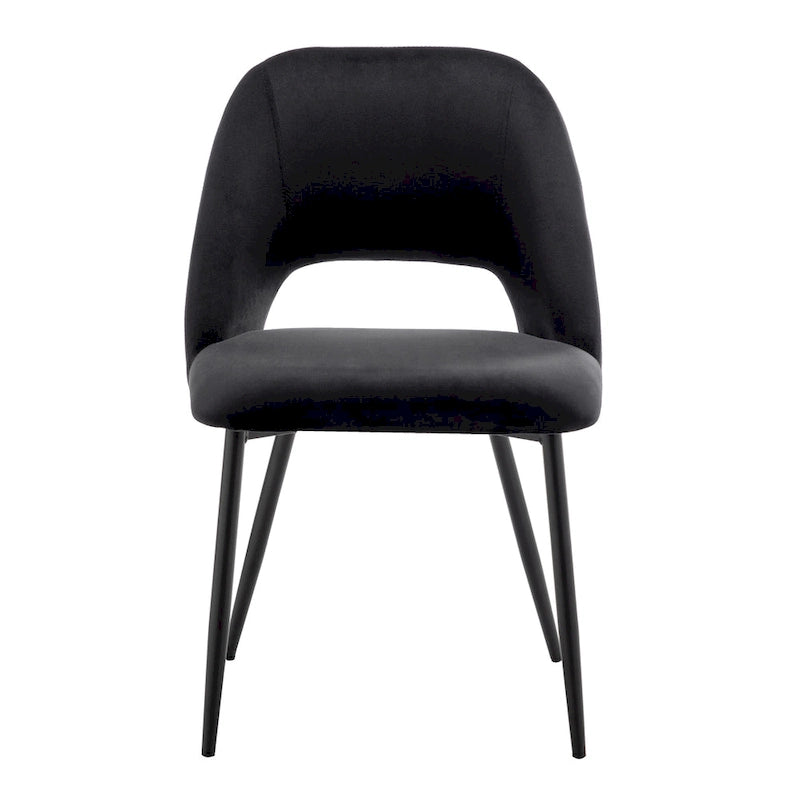 Velvet Dining Chairs with Steel Legs, Set of 2