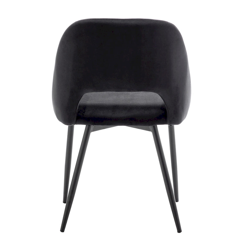 Velvet Dining Chairs with Steel Legs, Set of 2