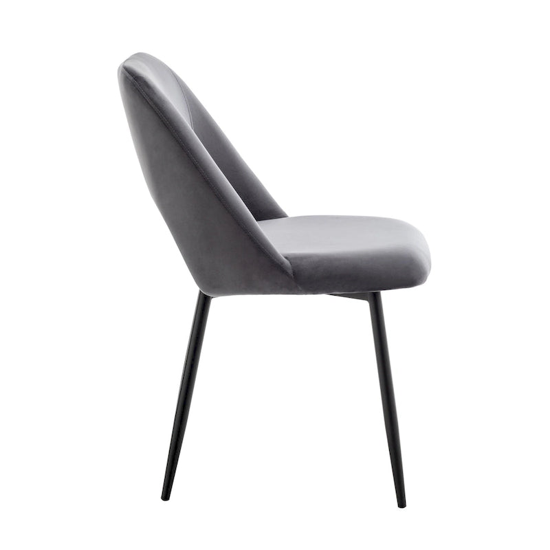 Velvet Dining Chairs with Steel Legs, Set of 2