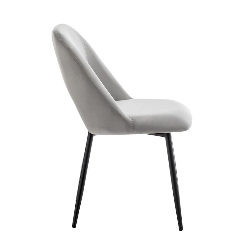 Velvet Dining Chairs with Steel Legs, Set of 2