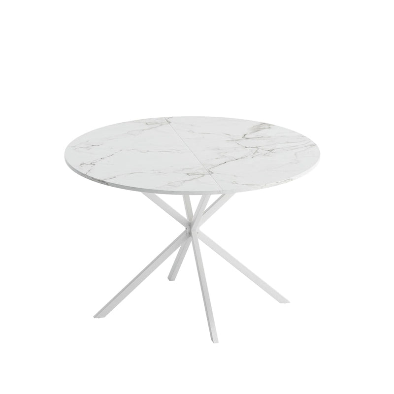 47.24 Modern Round Dining Table with Cross Legs