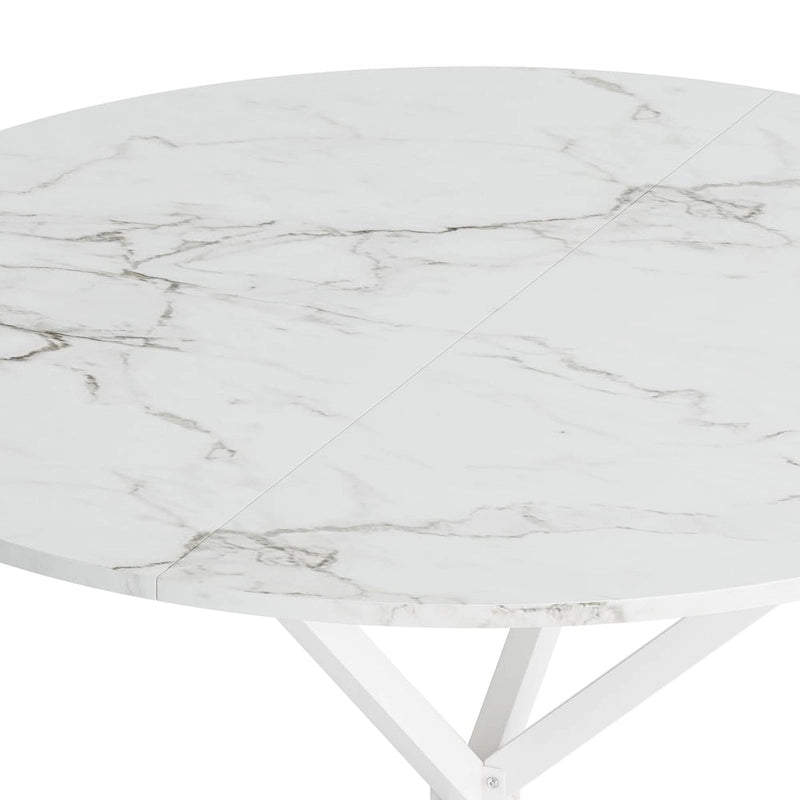 47.24 Modern Round Dining Table with Cross Legs