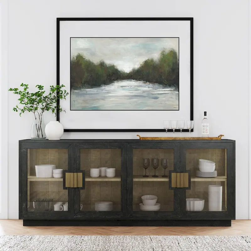 Reclaimed Pine Glass Door Sideboard