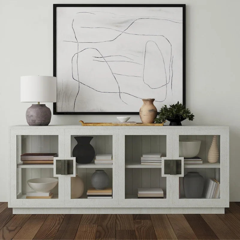 Reclaimed Pine Glass Door Sideboard