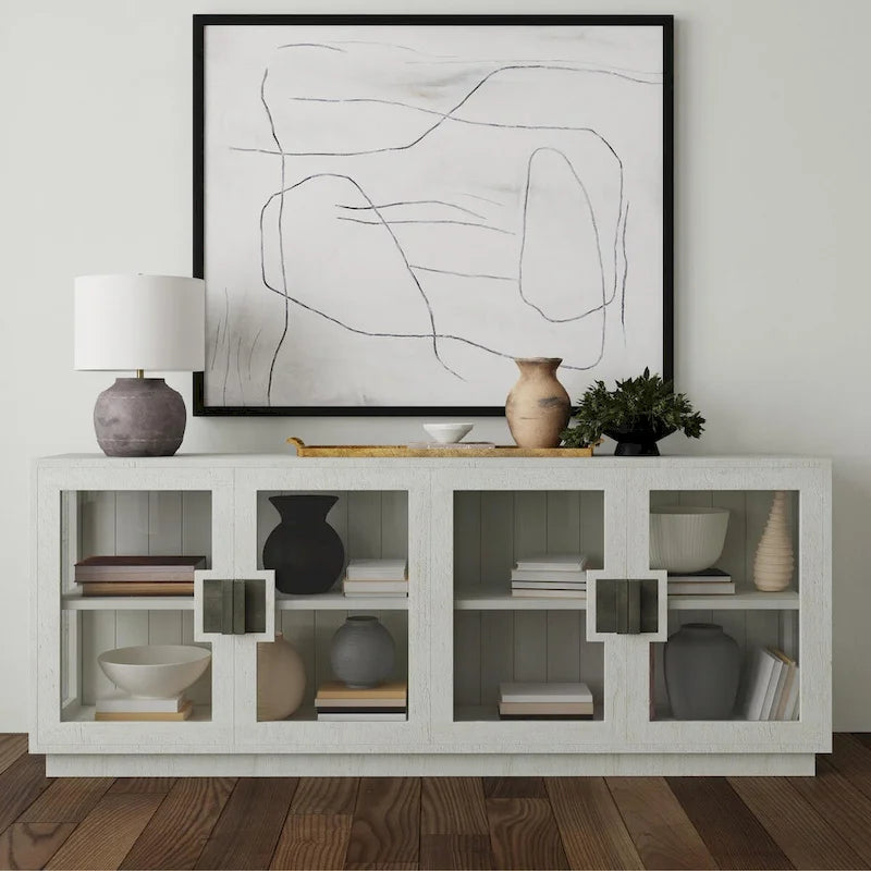 Classic Home Larson 90 Glass Reclaimed Pine Sideboard