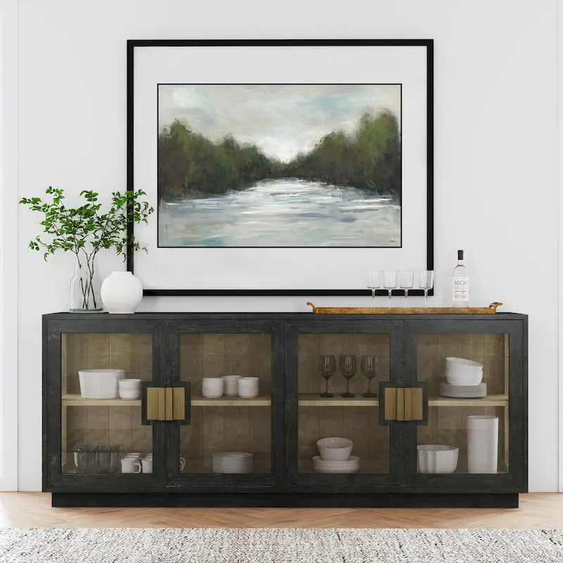 Reclaimed Pine Glass Door Sideboard