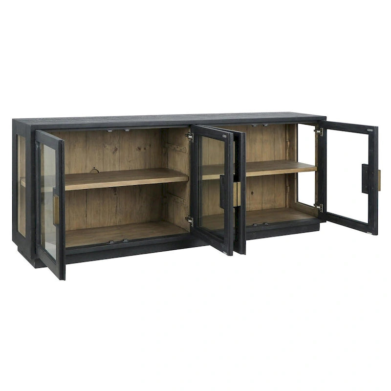 Reclaimed Pine Glass Door Sideboard