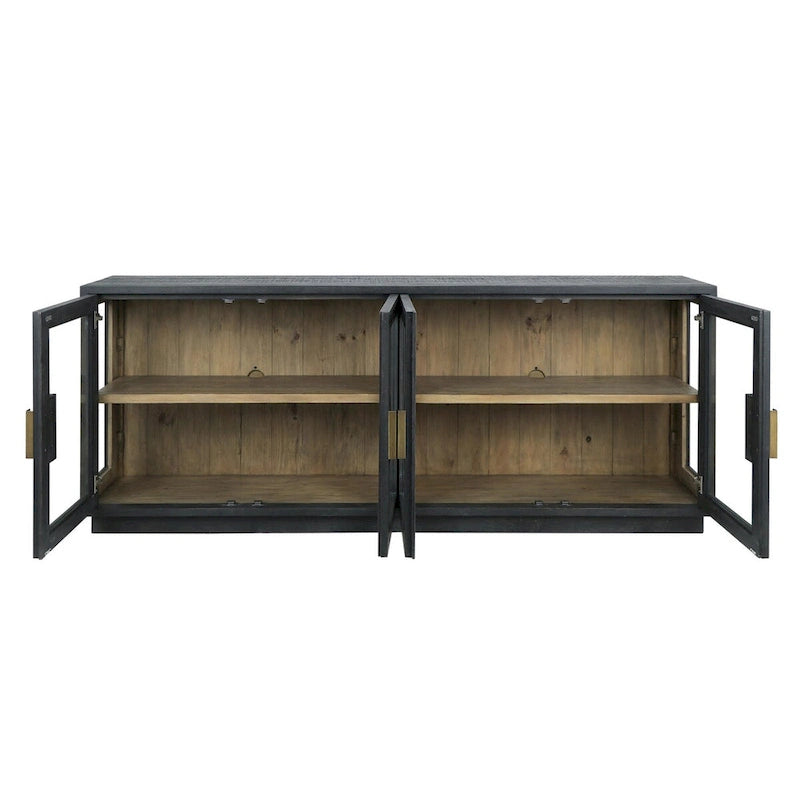 Reclaimed Pine Glass Door Sideboard