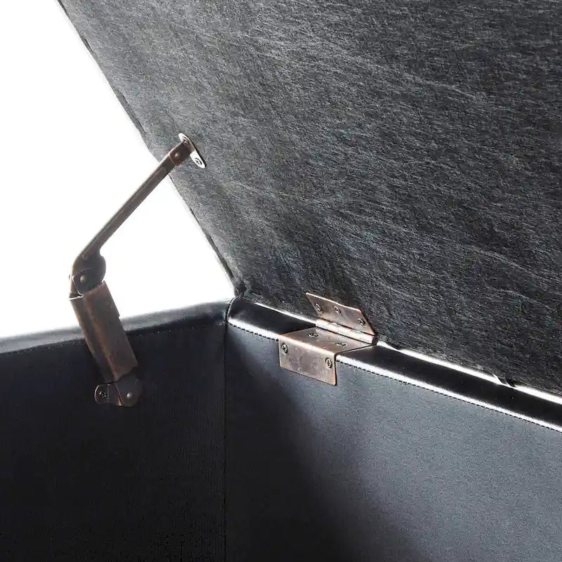 Velvet Button-Tufted Storage Bench
