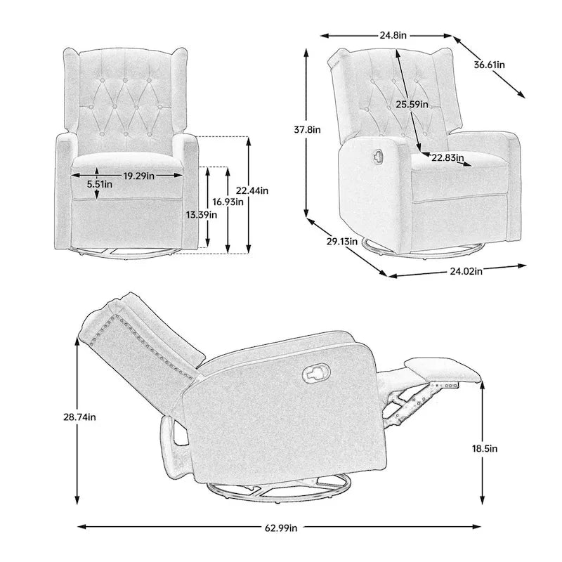Adjustable Swivel Rocking Recliner Chair