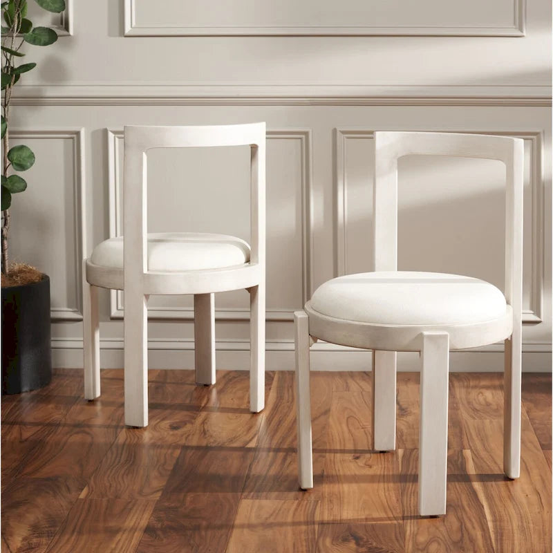 Round Padded Dining Chair Set of 2 - 20W x 21D x 33H Inches