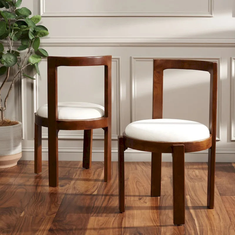 Round Padded Dining Chair Set of 2 - 20W x 21D x 33H Inches