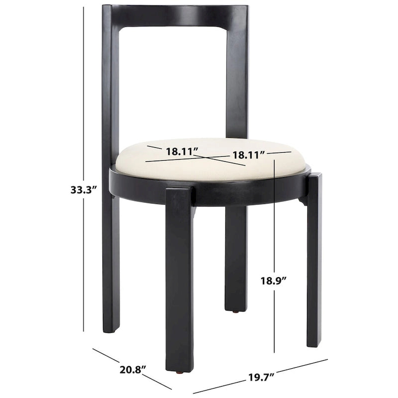 Round Padded Dining Chair Set of 2 - 20W x 21D x 33H Inches