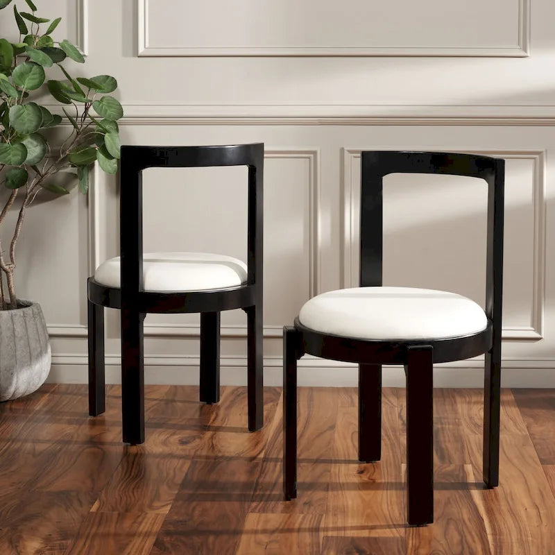 Round Padded Dining Chair Set of 2 - 20W x 21D x 33H Inches