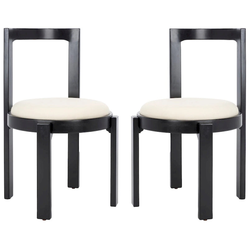 Round Padded Dining Chair Set of 2 - 20W x 21D x 33H Inches