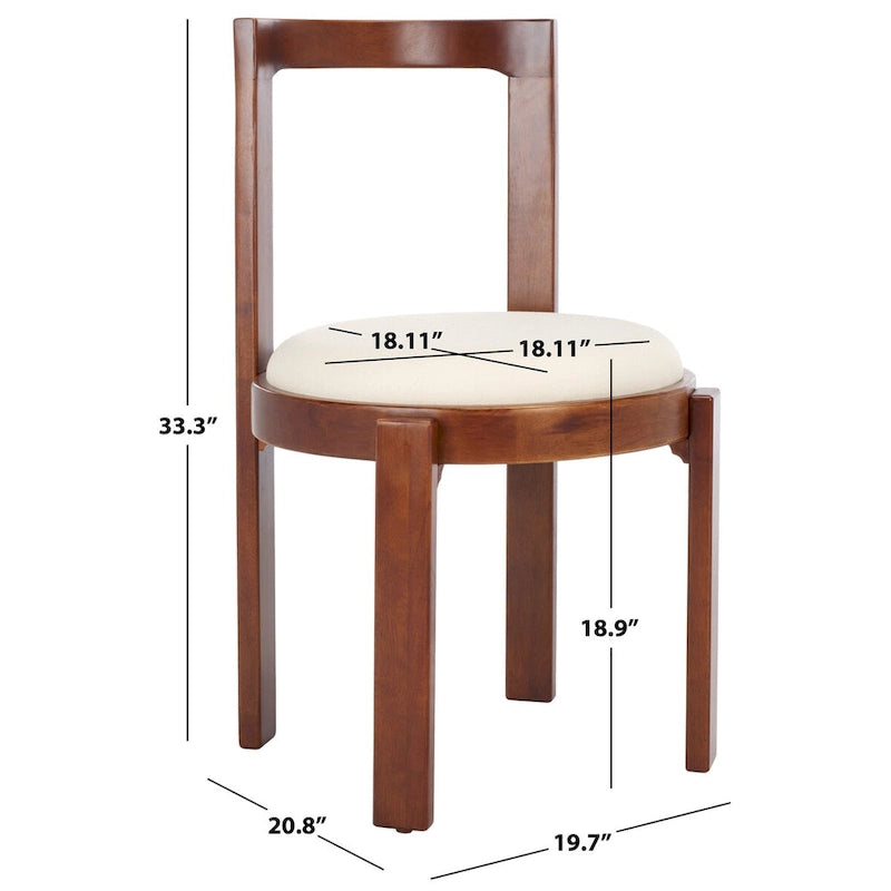 Round Padded Dining Chair Set of 2 - 20W x 21D x 33H Inches