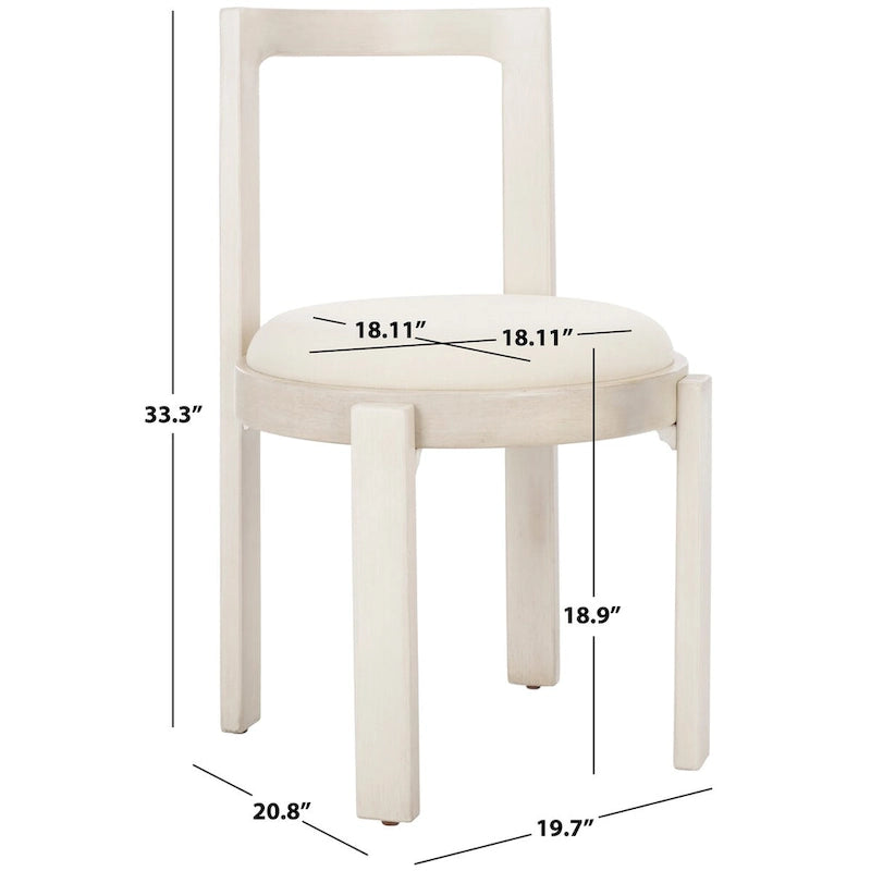 Round Padded Dining Chair Set of 2 - 20W x 21D x 33H Inches