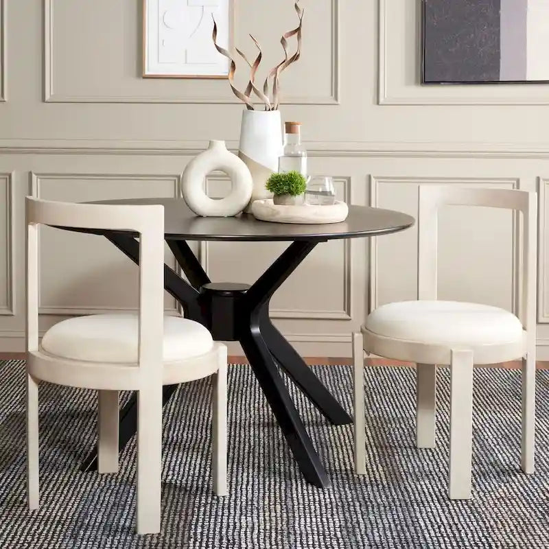Round Padded Dining Chair Set of 2 - 20W x 21D x 33H Inches